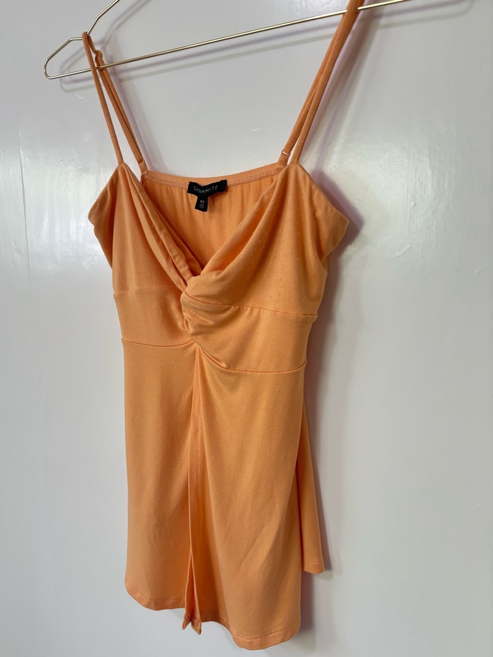 Dynamite| Orange Twist-Front Warm Weather Knit Cami Tank Top Sz S - Picture 2 of 6
